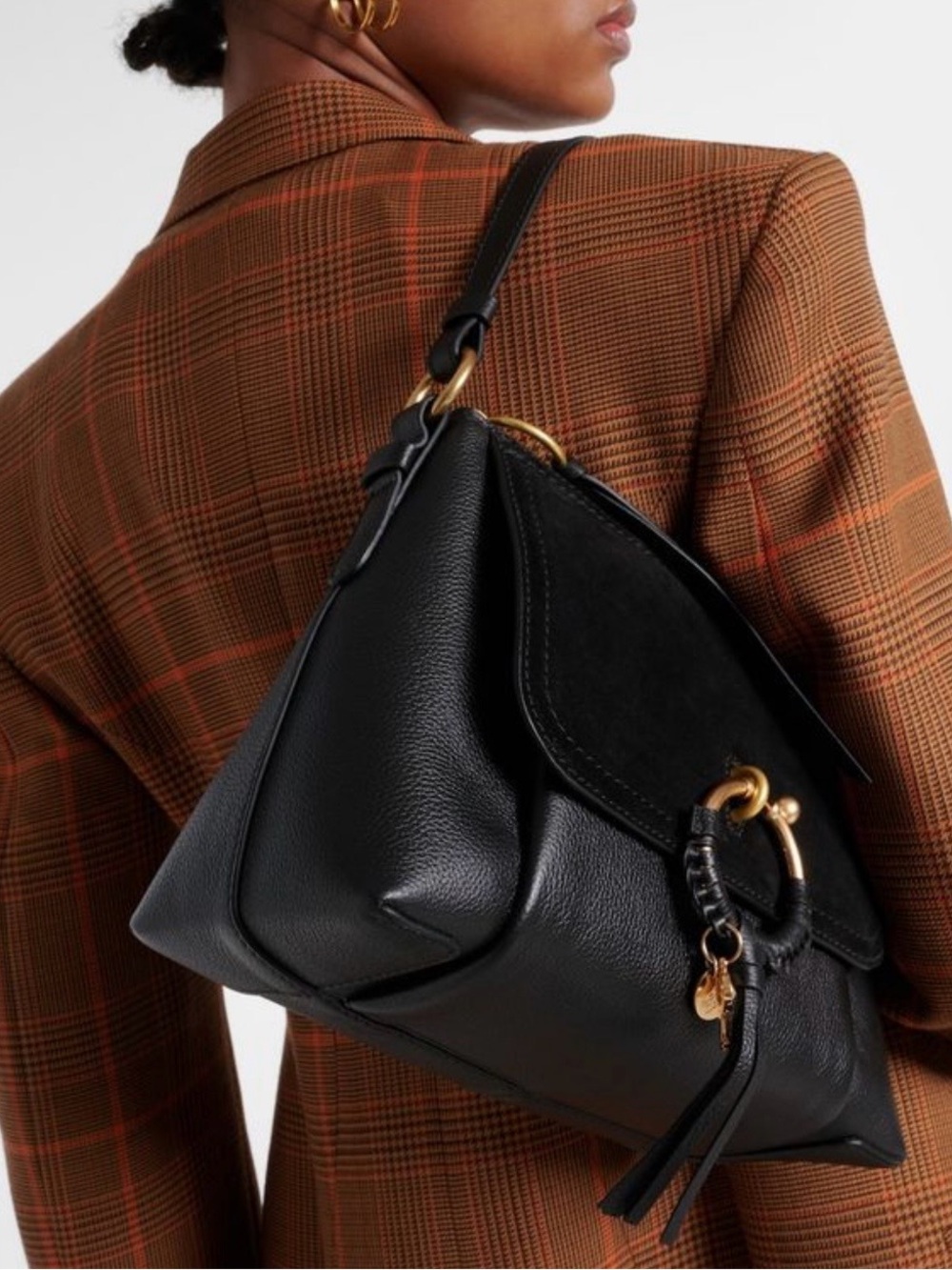 See By Chloé Black Joan Leather Ring-Tassel Shoulder Bag $495 - Picture 4 of 9